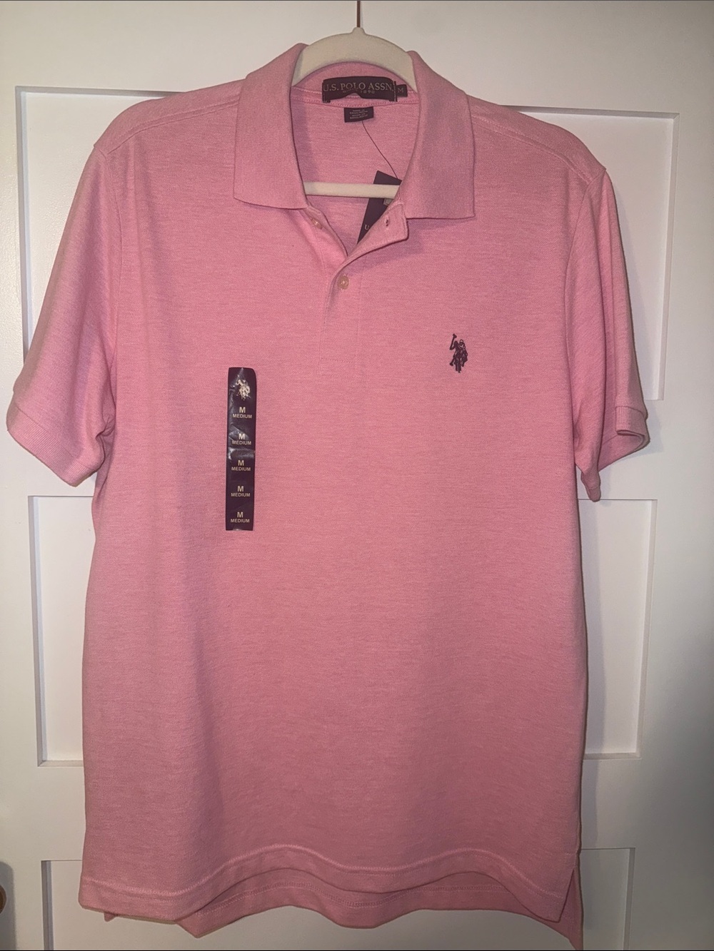 U.S. Polo Assn. Men's Pink Polo with Embroidered Logo